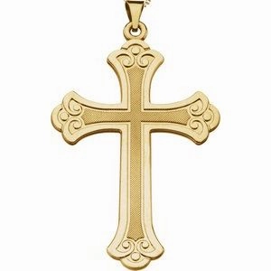 14K Yellow Cross Pendant