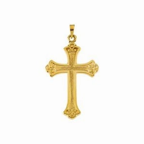 14K Yellow Cross Pendant