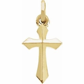 14K Yellow Cross Pendant