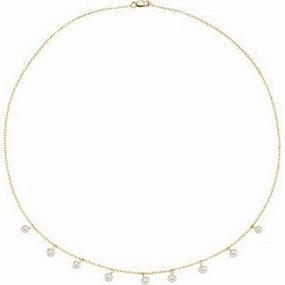14K Yellow Cultured White Freshwater Pearl 18" Necklace