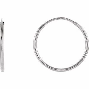 14K Yellow Endless Tube 10 mm Hoop Earring