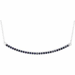 14K Yellow Natural Pink Sapphire Bar 16-18" Necklace