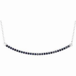 14K Yellow Natural Pink Sapphire Bar 16-18" Necklace