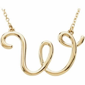 14K Yellow Script Initial A 16" Necklace