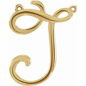 14K Yellow Script Initial D Necklace Center