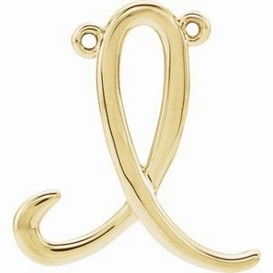 14K Yellow Script Initial D Necklace Center