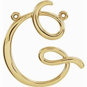 14K Yellow Script Initial D Necklace Center