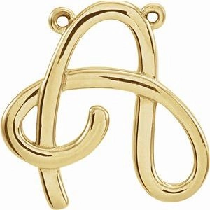 14K Yellow Script Initial D Necklace Center