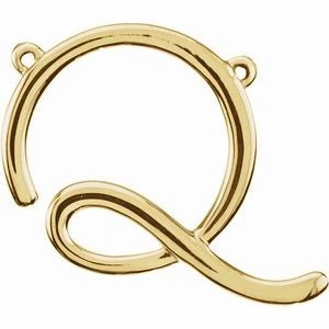 14K Yellow Script Initial D Necklace Center