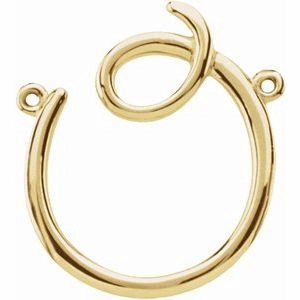 14K Yellow Script Initial D Necklace Center