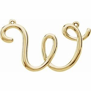14K Yellow Script Initial D Necklace Center