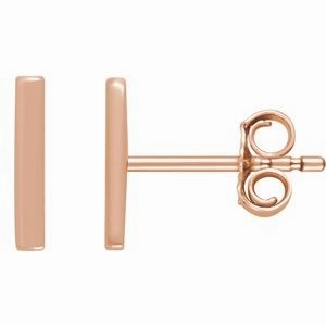 14K Yellow Vertical Bar Earrings