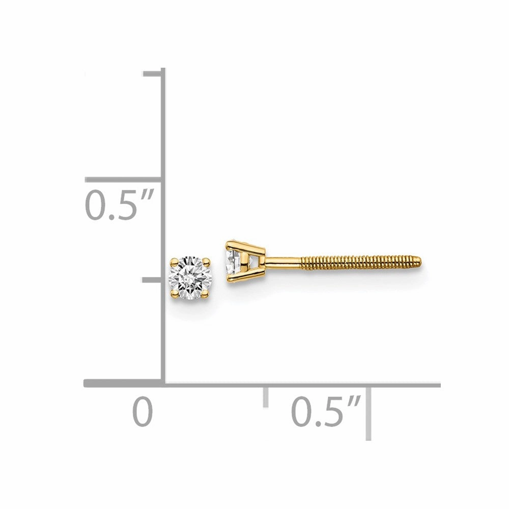 14ky .15ct. SI3 G-I Diamond Stud Thread on/off Post Earrings