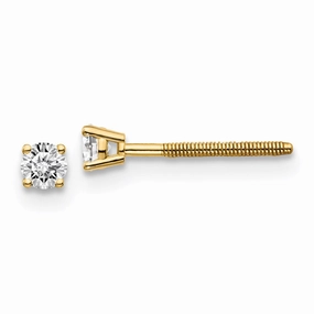 14ky .15ct. SI3 G-I Diamond Stud Thread on/off Post Earrings
