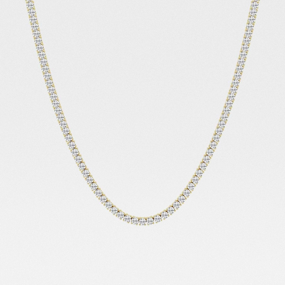 15 ctw Round Lab Grown Diamond Four-Prong Tennis Fashion Necklace