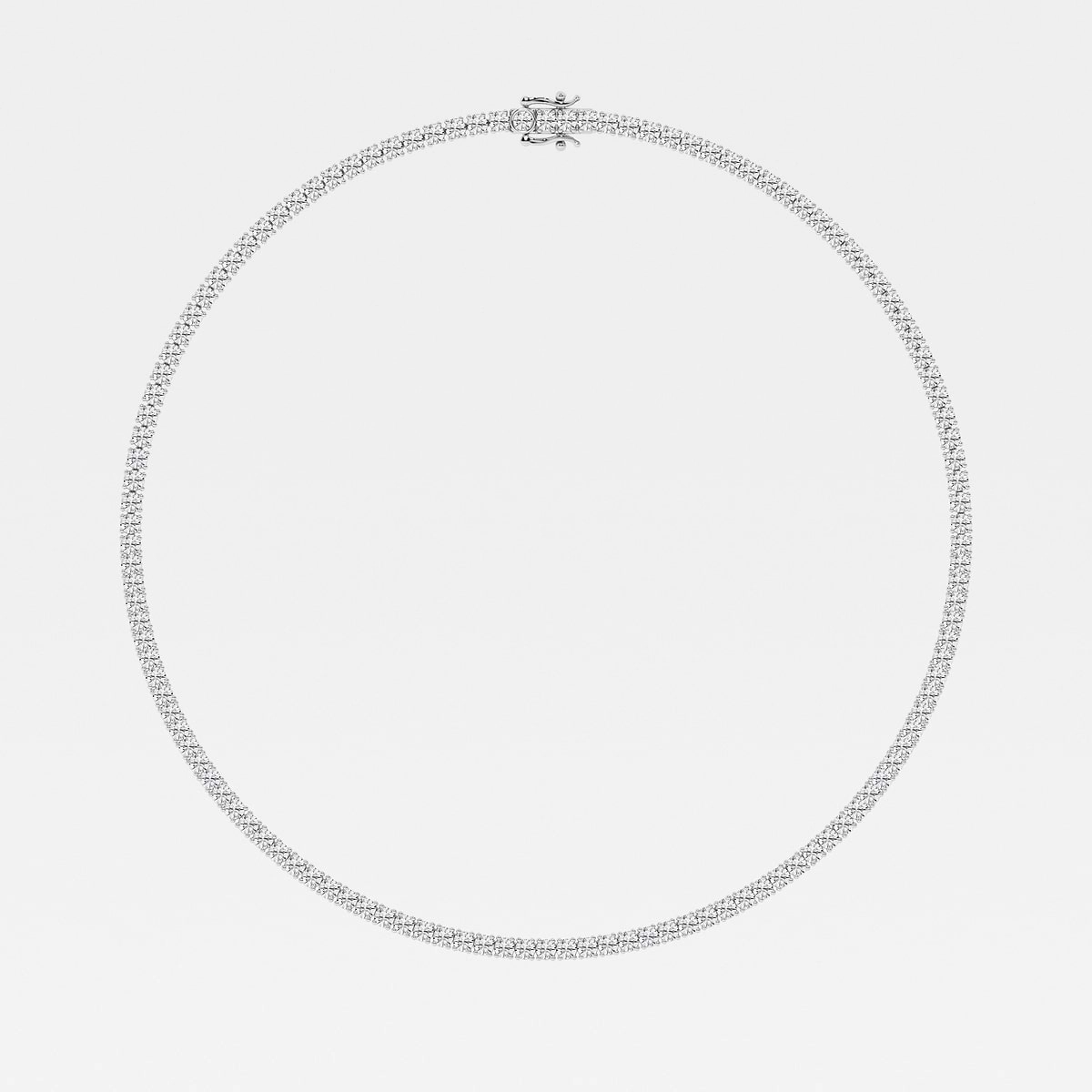 15 ctw Round Lab Grown Diamond Four-Prong Tennis Fashion Necklace