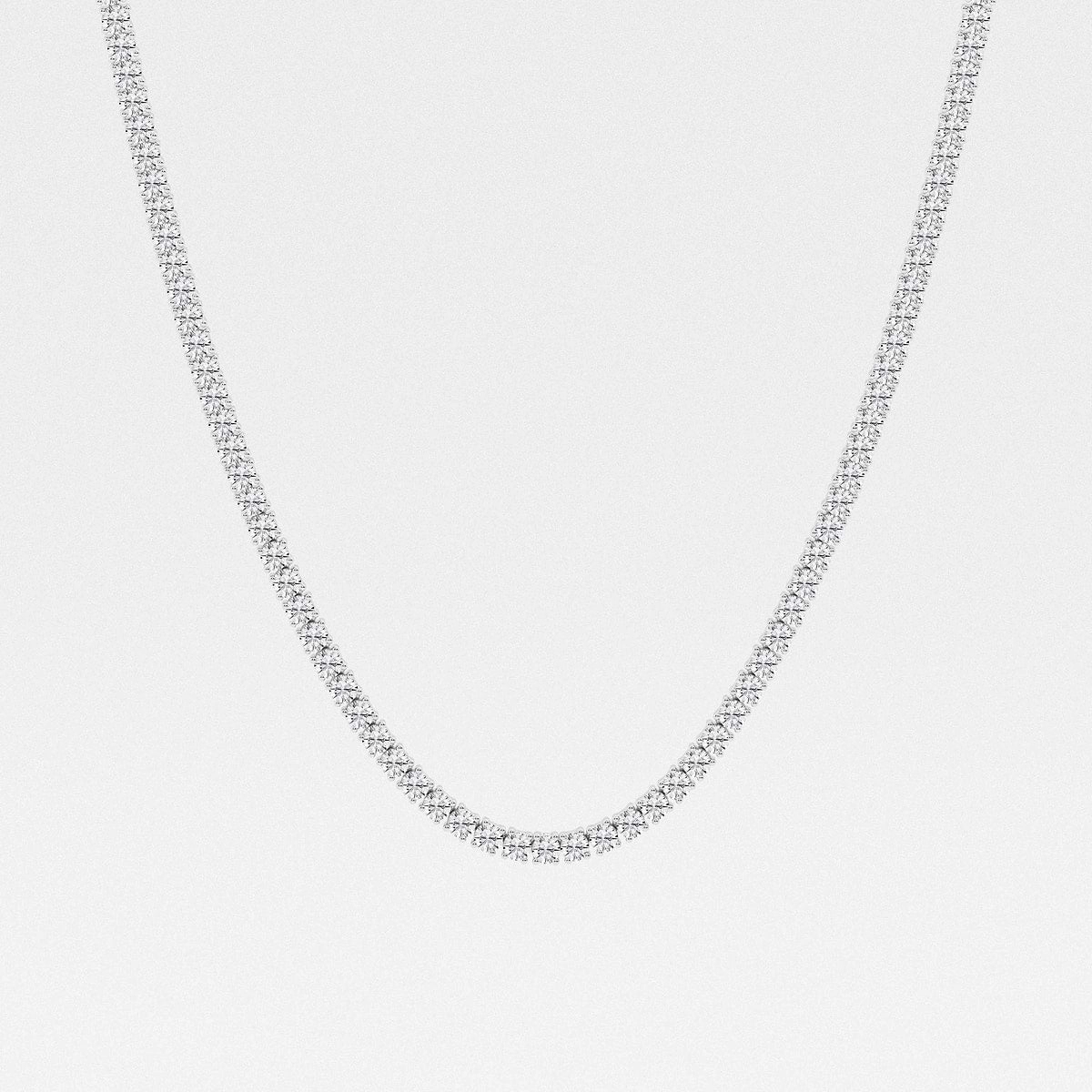 15 ctw Round Lab Grown Diamond Four-Prong Tennis Fashion Necklace