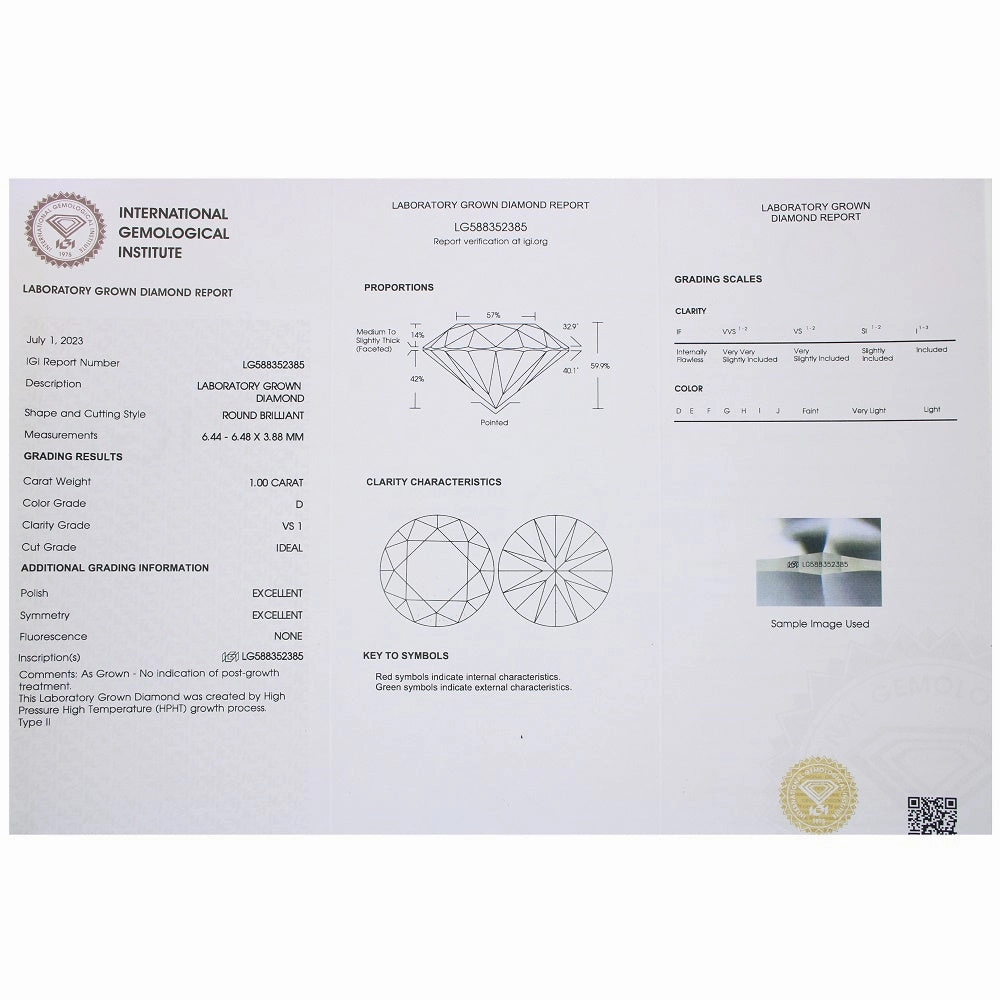 18ct Gold and Platinum 1.00ct Brilliant Cut Lab Grown Diamond Solitaire Ring D VS1