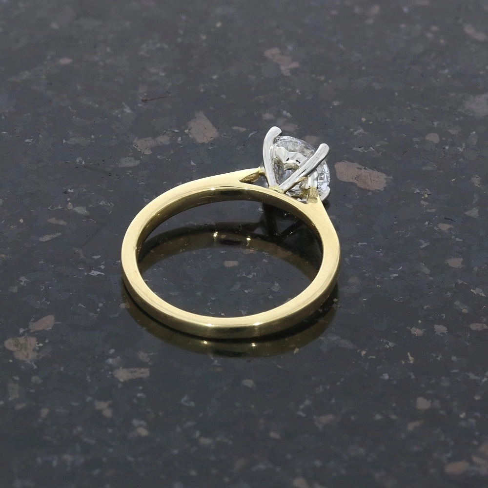 18ct Gold and Platinum 1.23ct Brilliant Cut Lab Grown Diamond Solitaire Ring D VS2