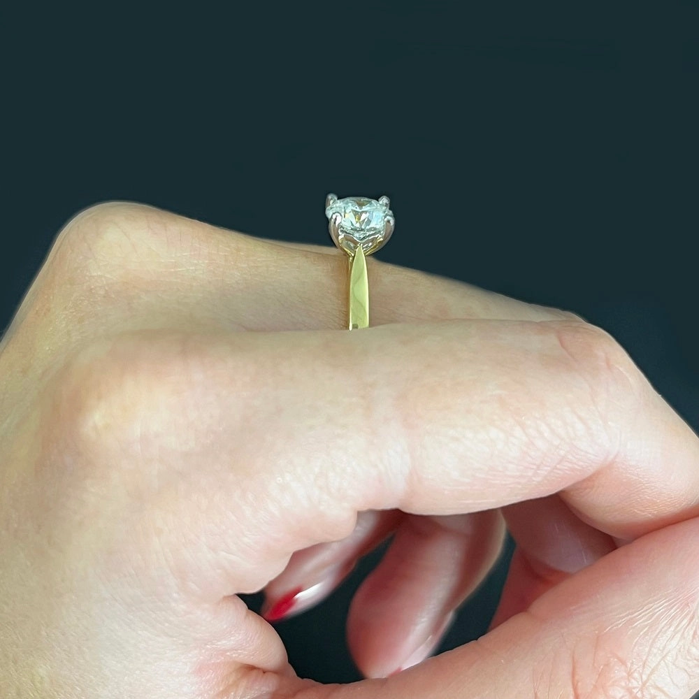 18ct Gold and Platinum 1.23ct Brilliant Cut Lab Grown Diamond Solitaire Ring D VS2