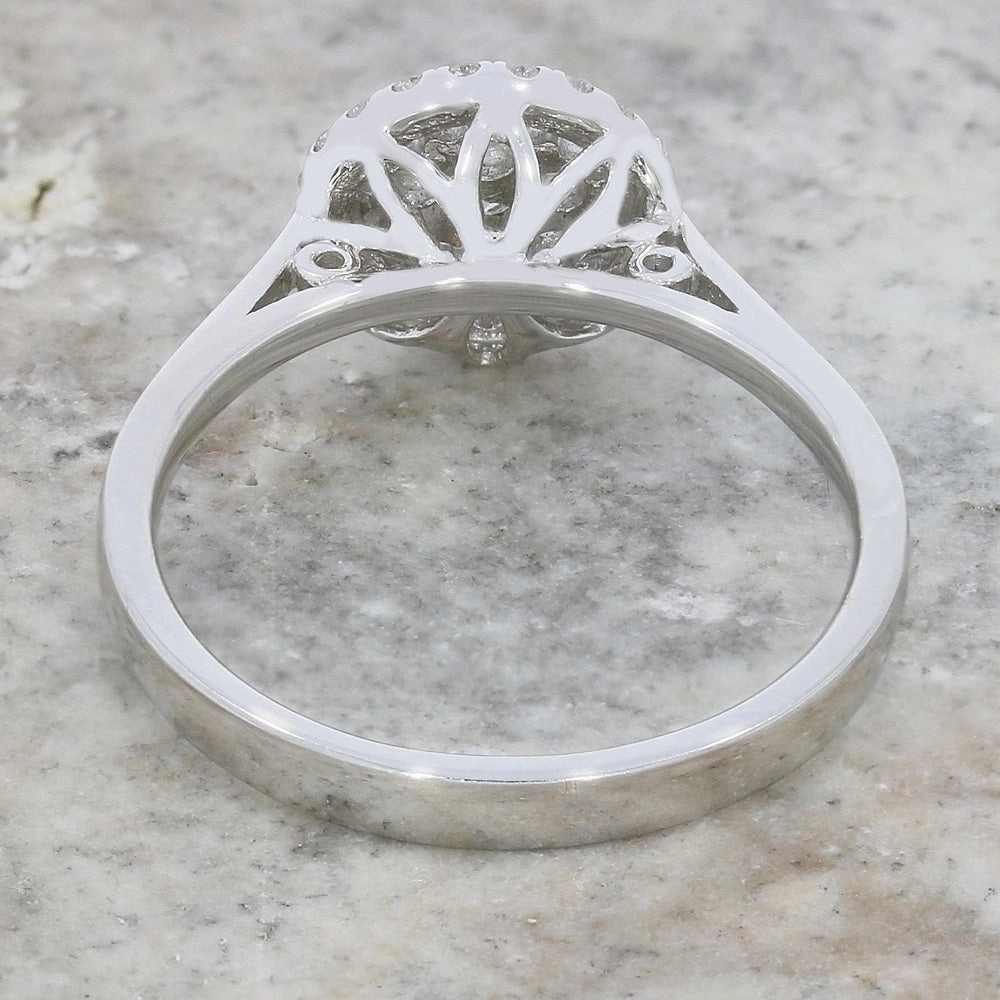 18ct White Gold 0.50ct Halo Cluster Diamond Ring