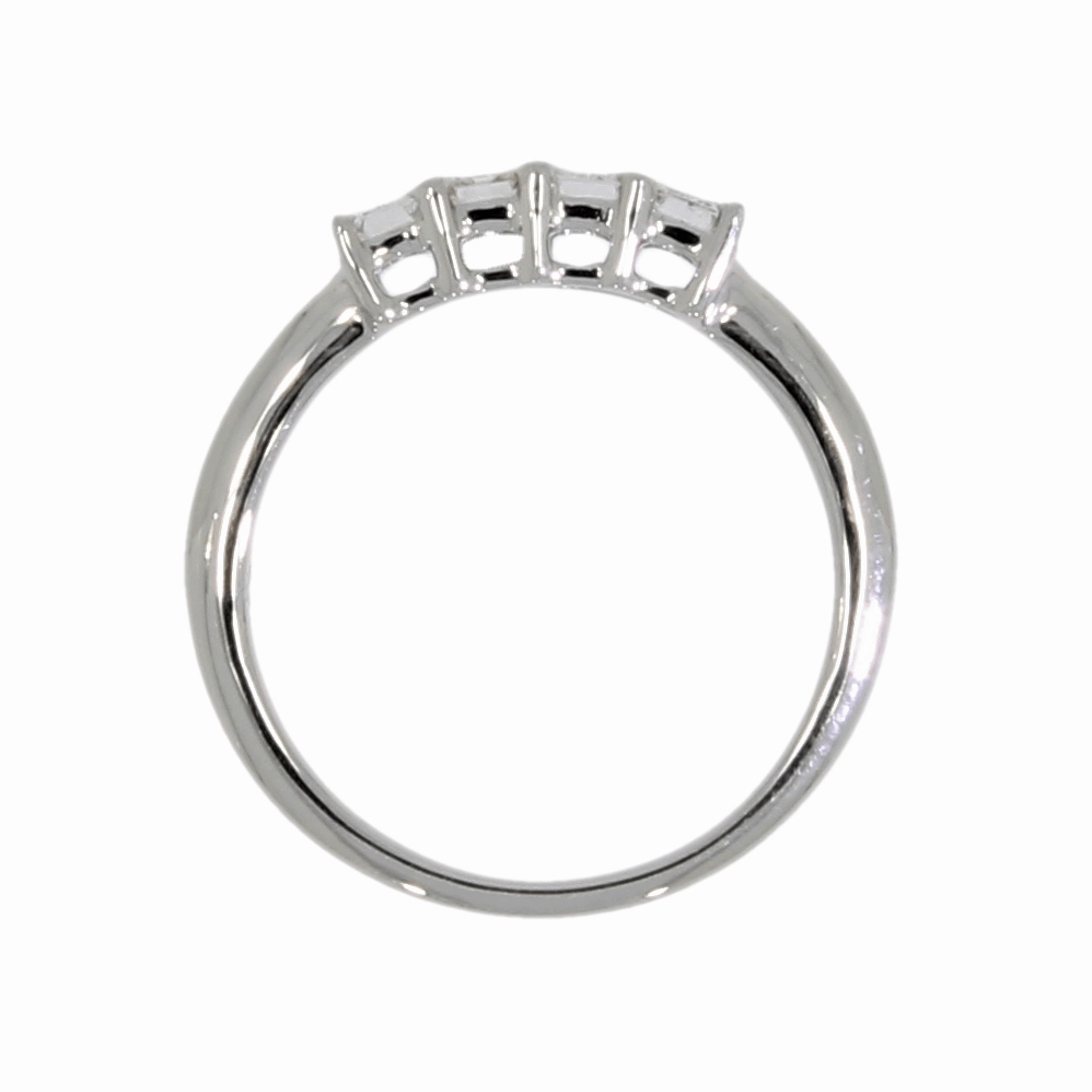 18ct White Gold 0.86ct Emerald Cut Diamond 4 Stone Ring