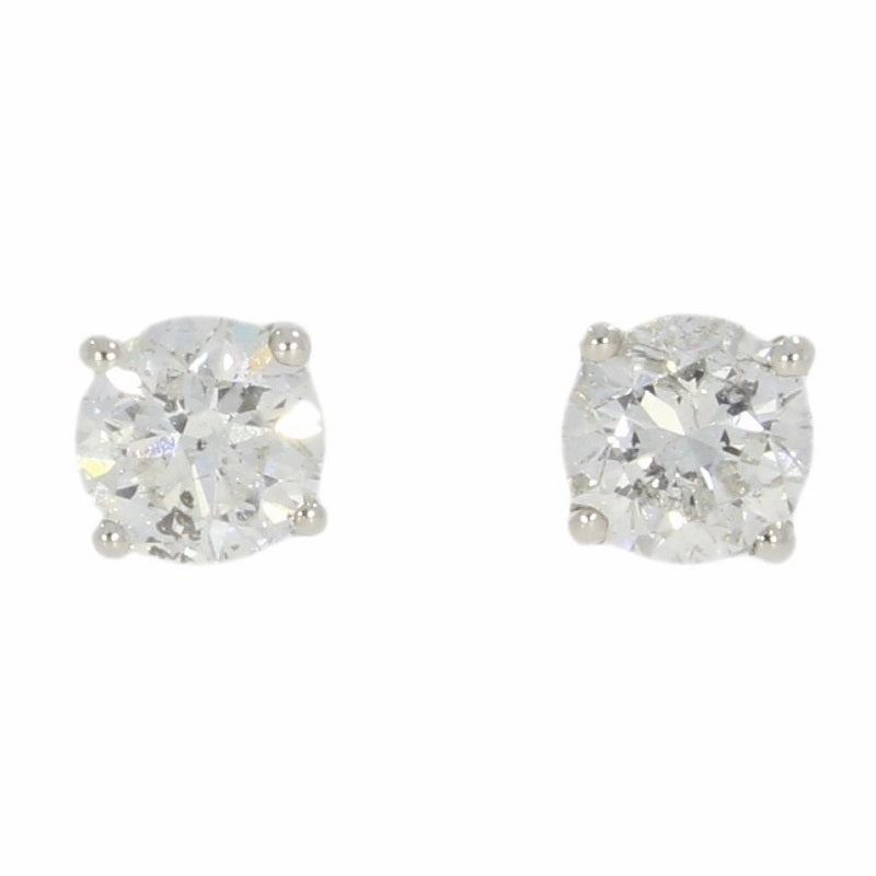 18ct White Gold 1.01ct Solitaire Diamond Stud Earrings