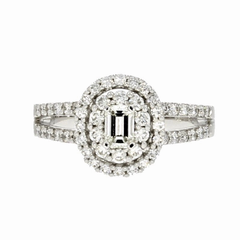 18ct White Gold 1.05ct Diamond Cluster Ring