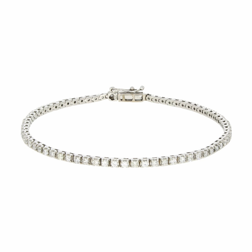 18ct White Gold 2.33cts Brilliant Cut Diamond Line Tennis Bracelet