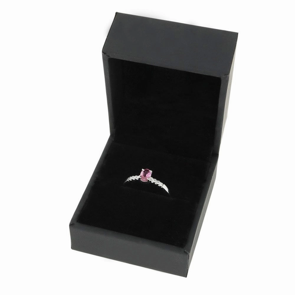18ct White Gold Pink Sapphire and Diamond Ring