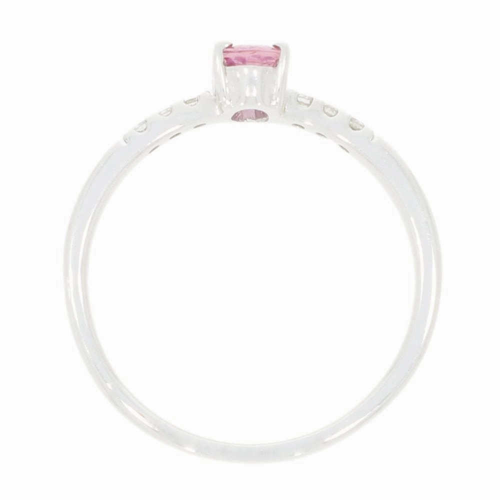 18ct White Gold Pink Sapphire and Diamond Ring