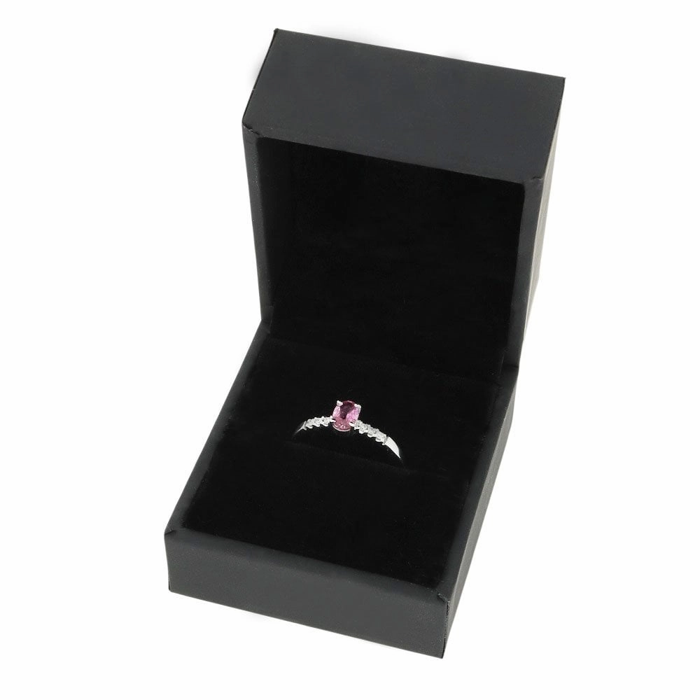 18ct White Gold Pink Sapphire and Diamond Ring