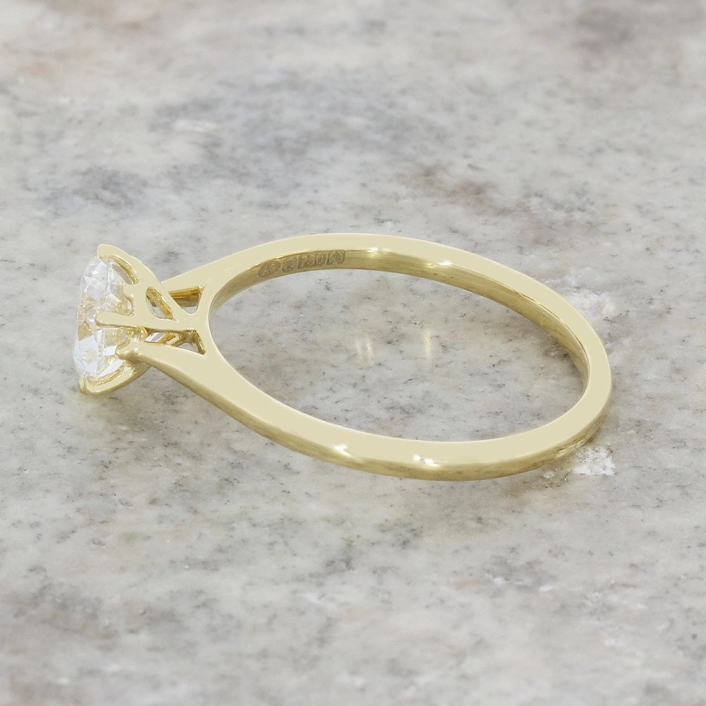 18ct Yellow Gold 1.00ct Brilliant Cut Lab Grown Diamond Solitaire Ring D VVS 2
