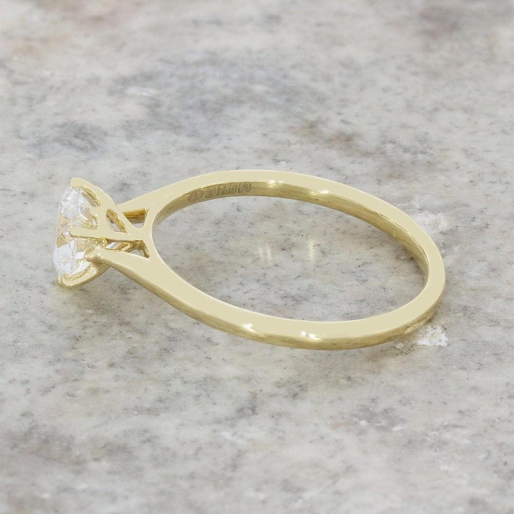 18ct Yellow Gold 1.00ct Brilliant Cut Lab Grown Diamond Solitaire Ring D VVS 2