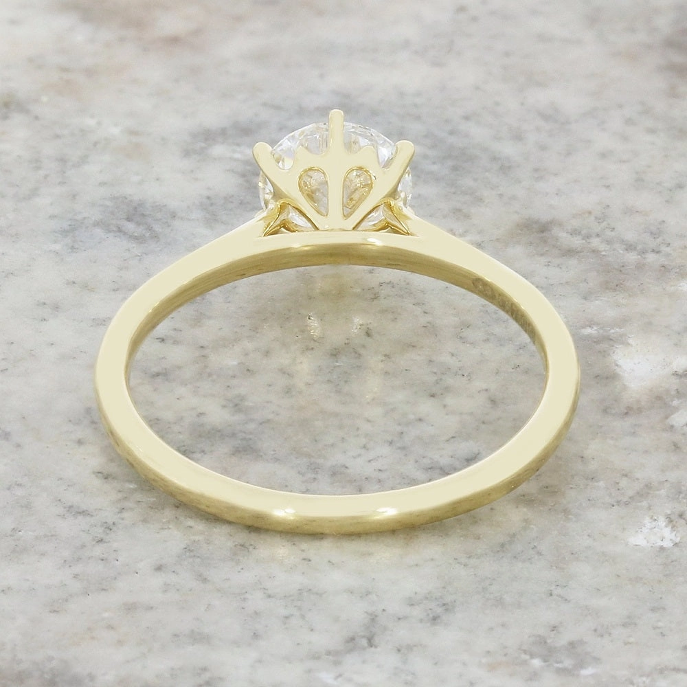 18ct Yellow Gold 1.00ct Brilliant Cut Lab Grown Diamond Solitaire Ring D VVS 2