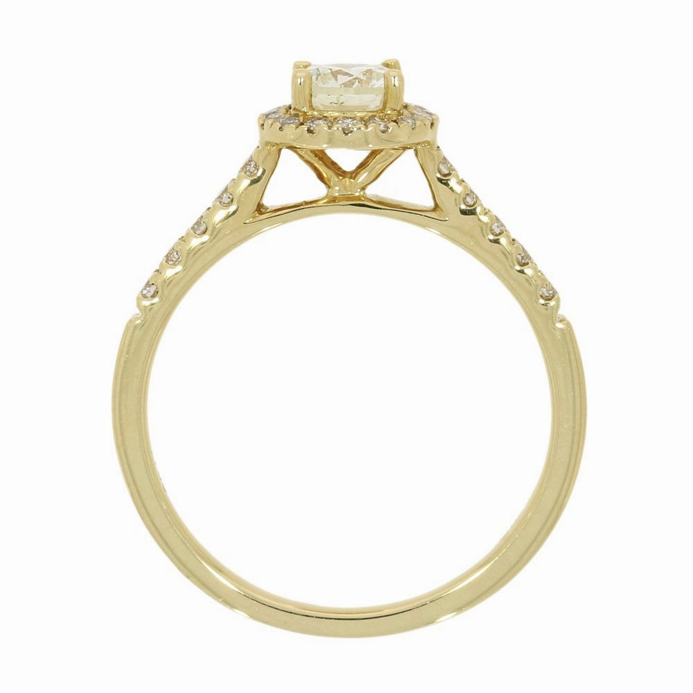 18ct Yellow Gold Brilliant Cut 0.50ct Diamond Halo Cluster Ring