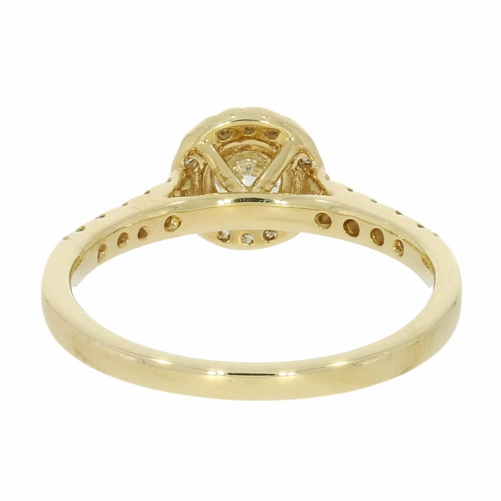18ct Yellow Gold Brilliant Cut 0.50ct Diamond Halo Cluster Ring
