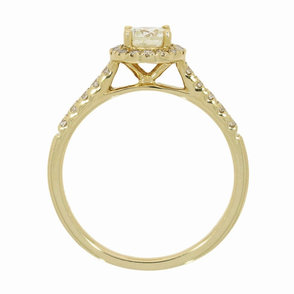 18ct Yellow Gold Brilliant Cut 0.50ct Diamond Halo Cluster Ring