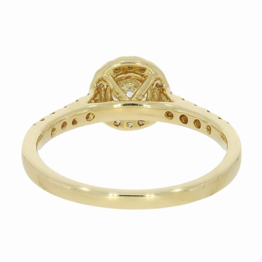 18ct Yellow Gold Brilliant Cut 0.50ct Diamond Halo Cluster Ring