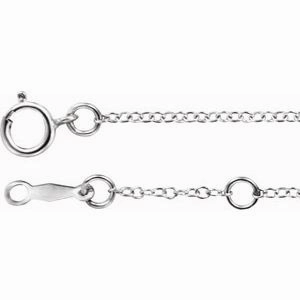 18K White 1.3 mm Cable 18" Chain