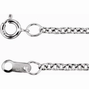 18K White 1.5 mm Cable 16" Chain