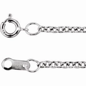 18K White 1.5 mm Cable 16" Chain