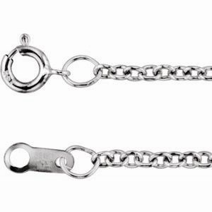 18K White 1.5 mm Cable 16" Chain