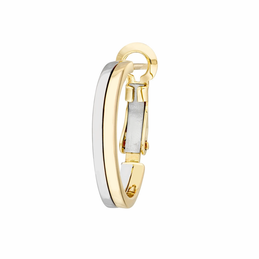 18mm Two-Tone Omega Back Earrings