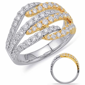 1.11 ctw. YELLOW & WHITE GOLD DIAMOND FASHION RING D4613YW
