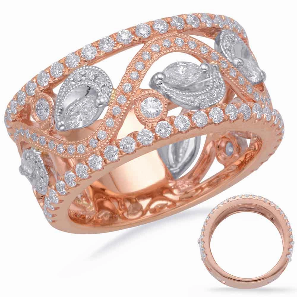 1.26 ctw. ROSE & WHITE GOLD DIAMOND FASHION RING D4703RW