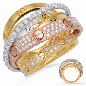 1.29 ctw. ROSE & YELLOW & WHITE GOLD FASHION RING D4373RYW
