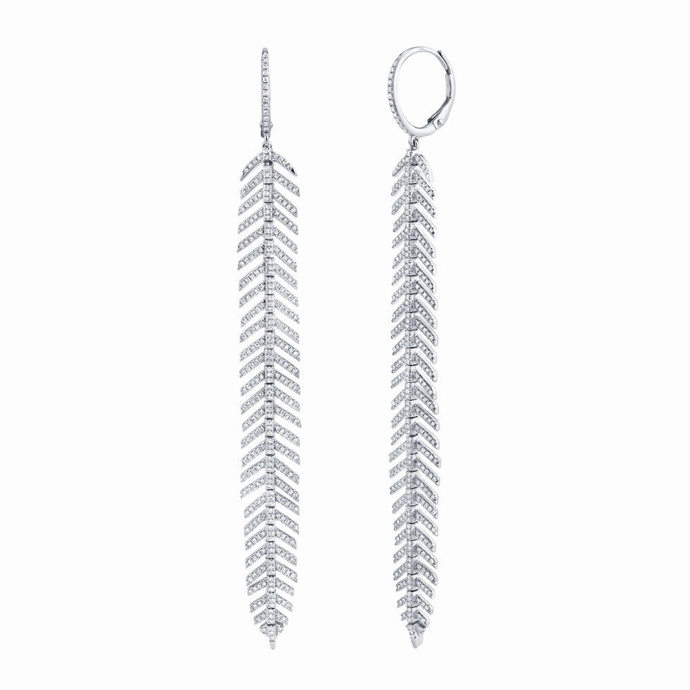 1.43CT DIAMOND FEATHER EARRING