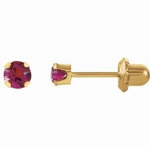 24K Gold-Plated Stainless Steel Imitation Blue Sapphire Inverness Piercing Earrings