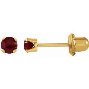 24K Gold-Plated Stainless Steel Imitation Blue Sapphire Inverness Piercing Earrings